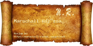 Marschall Rózsa névjegykártya